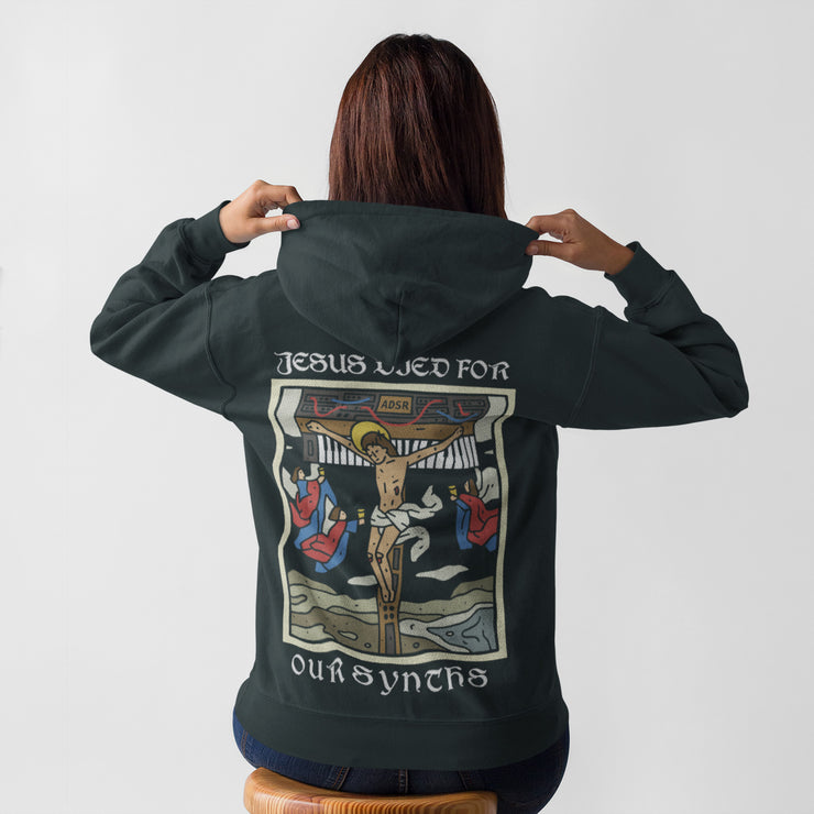 Jesus Died For Our Synths Unisex Hoodie