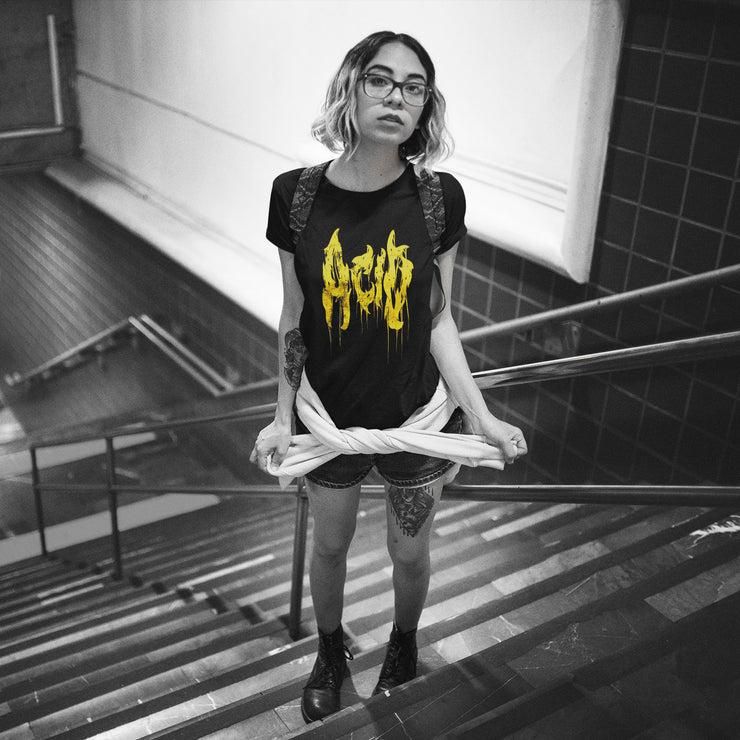 Acid Black Metal Logo Unisex T-Shirt