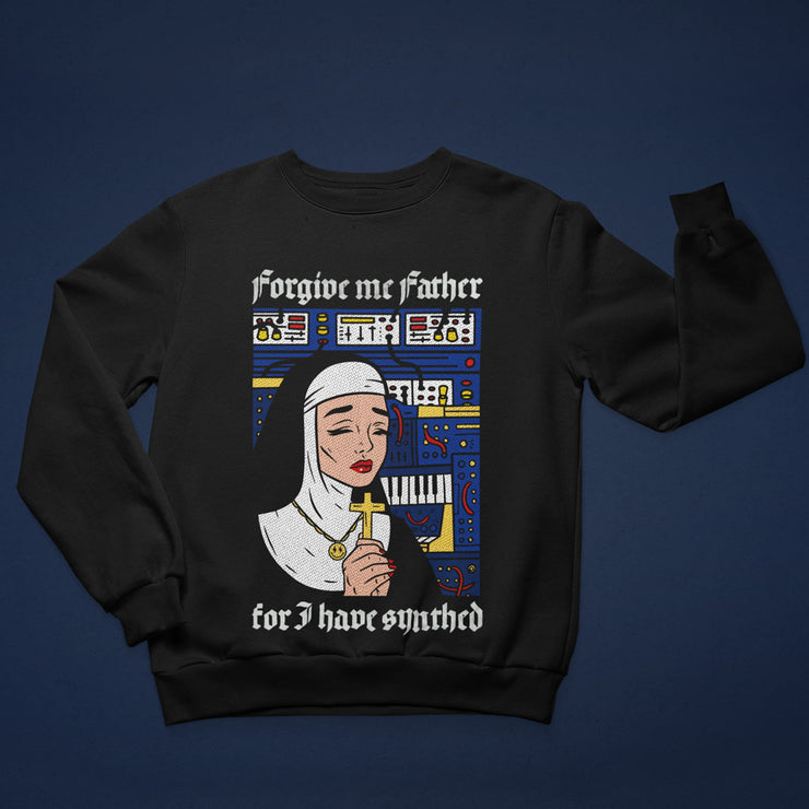 Forgive Me Father For I Have Synthed Pop Art Crewneck