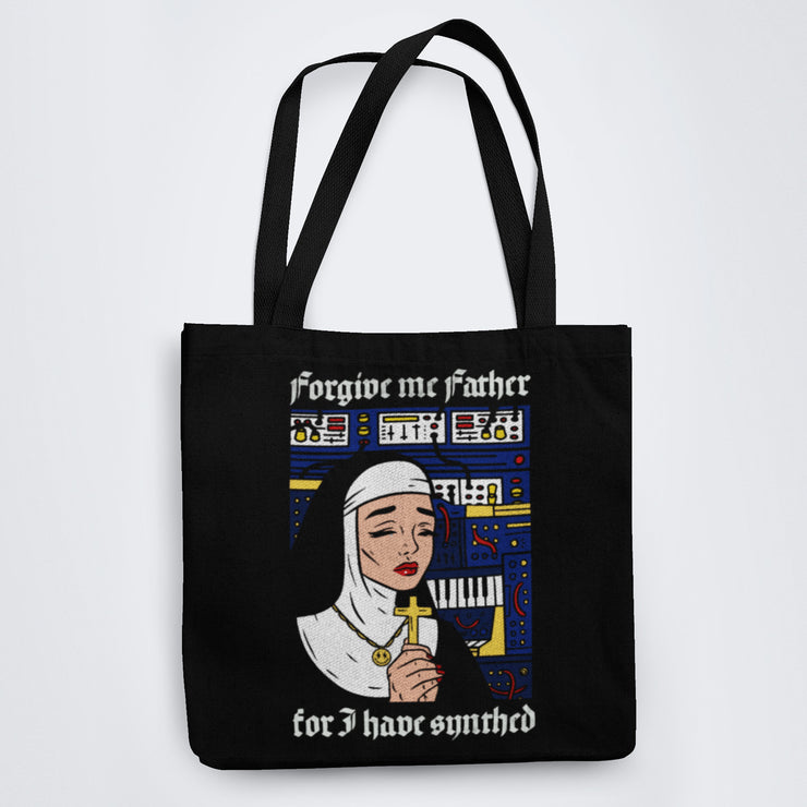 Forgive Me Father For I Have Synthed Pop Art Tote Bag